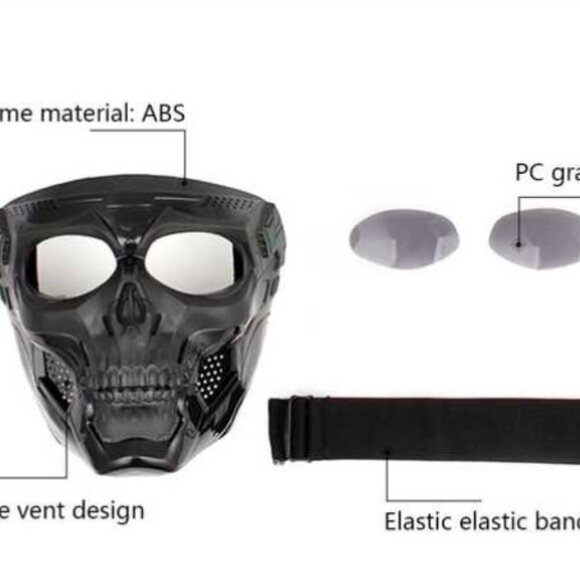 Skull Paintball Mask Anti-sand Dustproof Mask Halloween - Picture 3 of 5